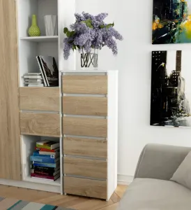 Ak furniture Komoda CL6 40 cm bílá/dub sonoma