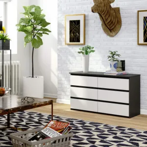 Ak furniture Komoda CL6 100 cm grafitově šedá/bílá