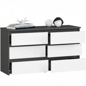 Ak furniture Komoda CL6 100 cm grafitově šedá/bílá