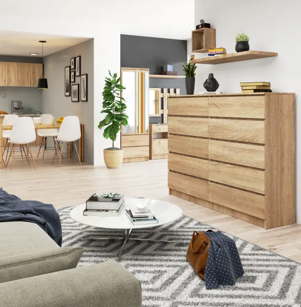 Ak furniture Komoda Rollo K 160 cm dub sonoma