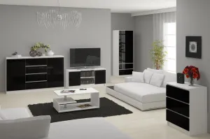 Ak furniture Komoda Rollo X 140 cm čierna/biela