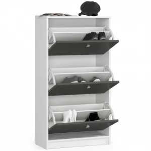 Ak furniture Výklopný stojan na topánky Luso III 60 cm biely/grafitový