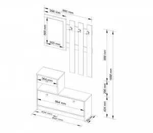 Ak furniture Stena v predsieni Bole wenge