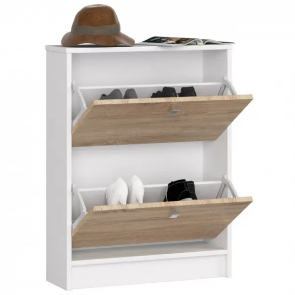 Ak furniture Botník Loroso hnedý/biely