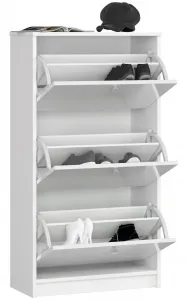 3 krídlový botník 60 cm, biely lesk