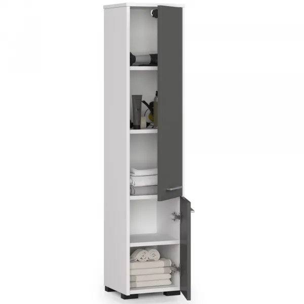 Ak furniture Kúpeľňová skrinka FIN biela/grafit