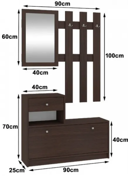 Ak furniture Stena v predsieni Bole wenge