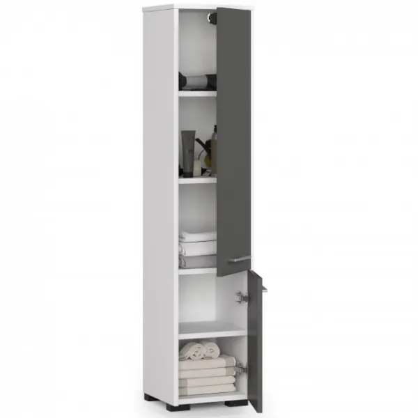 Ak furniture Kúpeľňová skrinka FIN biela/grafit