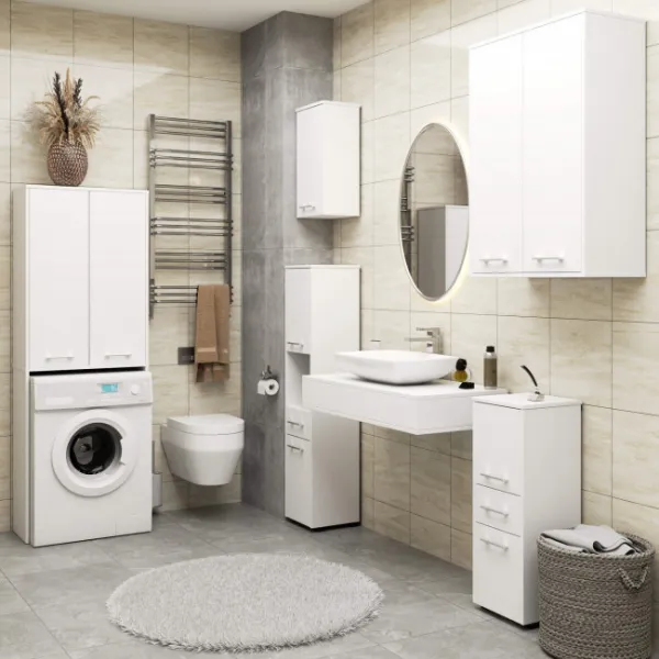 Ak furniture Koupelnová skříňka nad pračku Fin 2D bílá