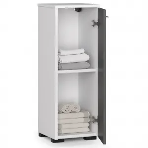 Ak furniture Kúpeľňová skrinka Fin 30 cm biela/grafit