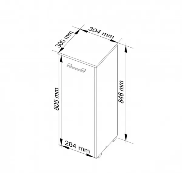 Ak furniture Kúpeľňová skrinka Fin 30 cm biela