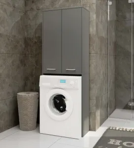 Ak furniture Koupelnová skříňka nad pračku Fin 2D šedá