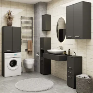 Ak furniture Koupelnová skříňka nad pračku Fin 2D šedá
