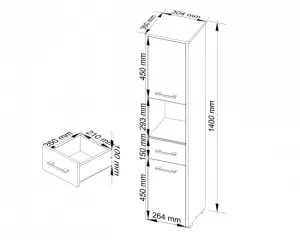 Ak furniture Kúpeľňová skrinka Fin II 30 cm dub sonoma