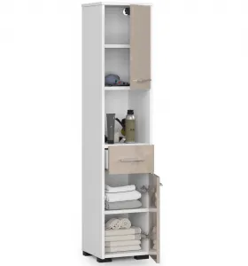 Ak furniture Kúpeľňová skrinka Fin II 30 cm biela/cappuccino lesk