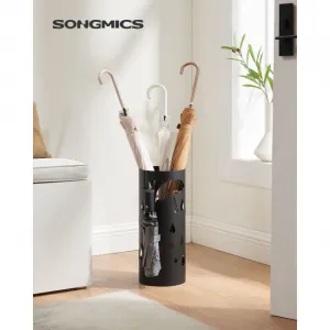 SONGMICS Stojan na dáždniky okrúhly čierny motív dáždnikov