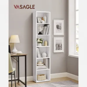 VASAGLE Regál vysoký úzky 40 x 179 x 24 cm biely