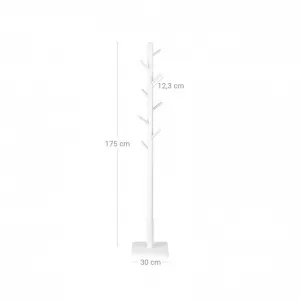 VASAGLE Drevený vešiak na oblečenie biely 175 cm
