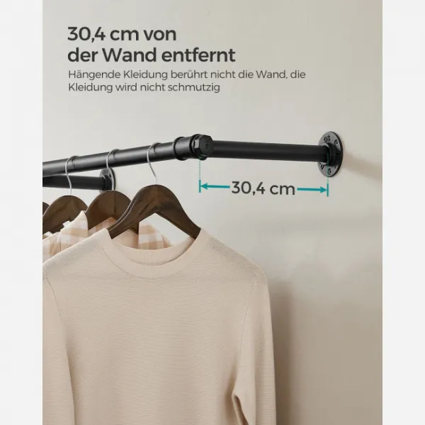 SONGMICS Nástenný vešiak na oblečenie 170 cm čierny