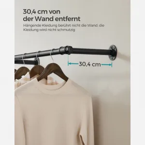 SONGMICS Nástenný vešiak na oblečenie 170 cm čierny