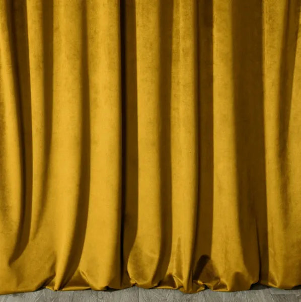 DekorStyle Velúrový záves MELANIE 140x250 cm horčičný odtieň