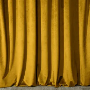 DekorStyle Velúrový záves MELANIE 140x250 cm horčičný odtieň