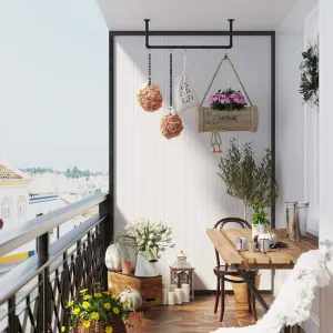 SONGMICS Sada nástěnných věšáků Urdo 92 cm černá