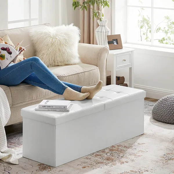 SONGMICS Skladací úložný box 120 l biely