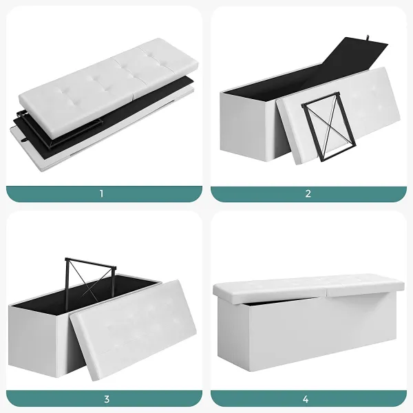 SONGMICS Skladací úložný box 120 l biely