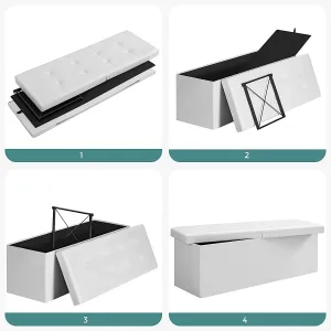 SONGMICS Skladací úložný box 120 l biely