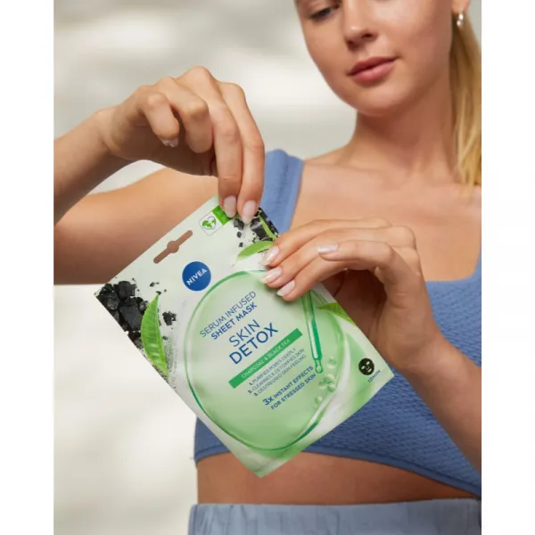 Nivea Urban Skin Detox čistiaca a detoxikačná maska s aktívnym uhlím 1 ks