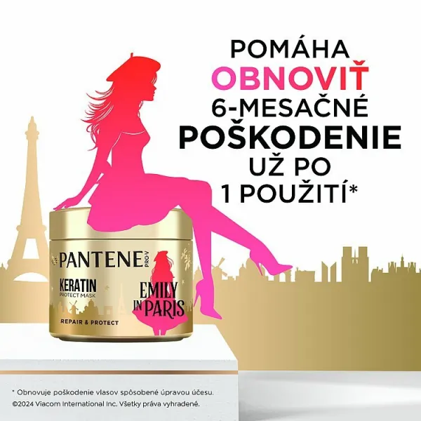 Pantene Pro-V Emily in Paris obnovujúca maska pre poškodené vlasy s keratínom 300 ml