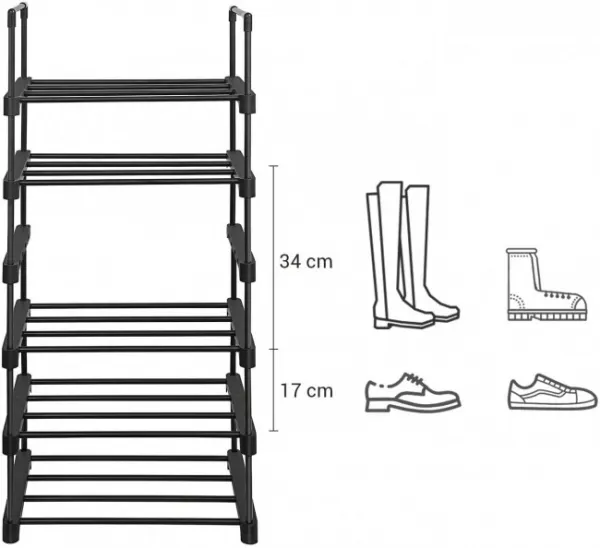 SONGMICS Botník Rezula 106 cm černý