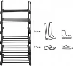 SONGMICS Botník Rezula 106 cm černý