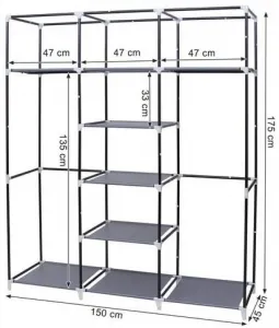 Textilná šatníková skriňa - RYG12G 9403 20 80 00