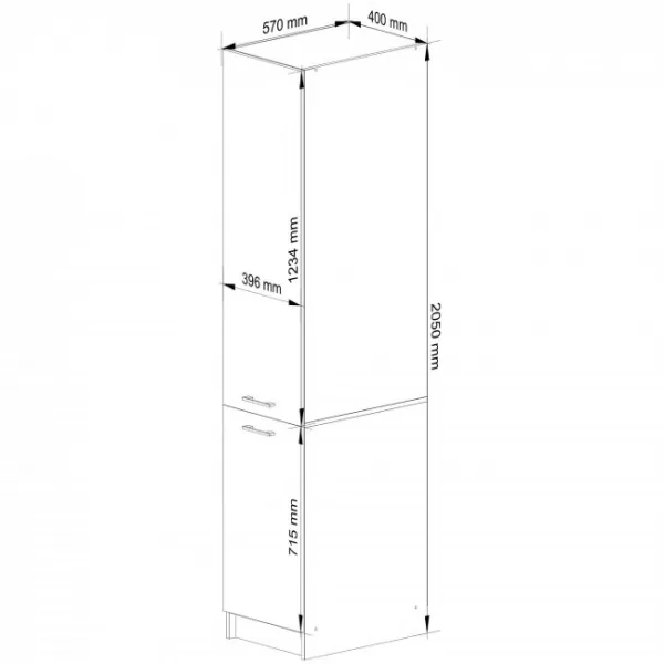 Ak furniture Kuchyňská skříňka OLIVIE 205x40 cm matná bílá/beton