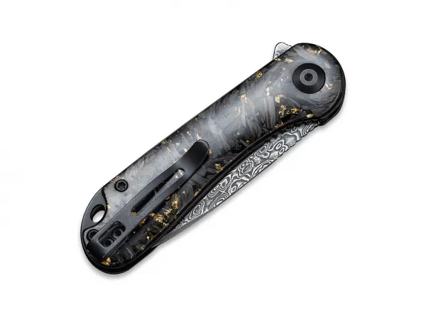 Civivi Elementum C907C-DS1 Golden Shred Carbon Fiber Damascus