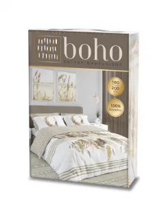 Faro Bavlnené obliečky BOHO 003 160x200 cm + 2x 70x80 cm biela/béžová