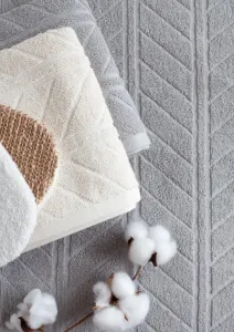 Faro Bavlnený froté uterák RELIEF 30x50 cm sivý