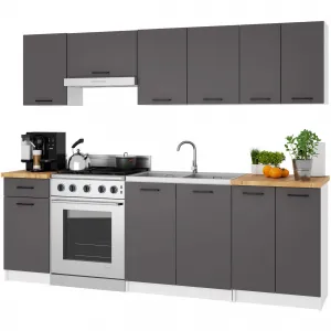 Ak furniture Kuchyňská skříňka pod troubu OLIVIE 60x82 cm matná bílá/matná grafitově šedá