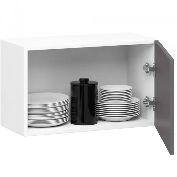 Ak furniture Závesná kuchynská skrinka OLIVIE 60x29 cm matná biela/matná grafitovo šedá