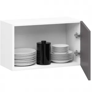 Ak furniture Závesná kuchynská skrinka OLIVIE 60x29 cm matná biela/matná grafitovo šedá