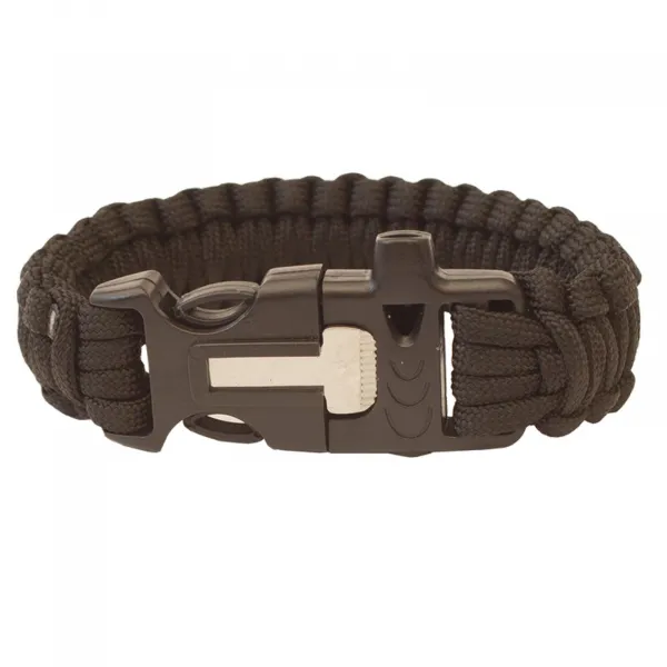 Highlander Paracord - trojzubec, píšťalka, křesadlo olivovo zelená