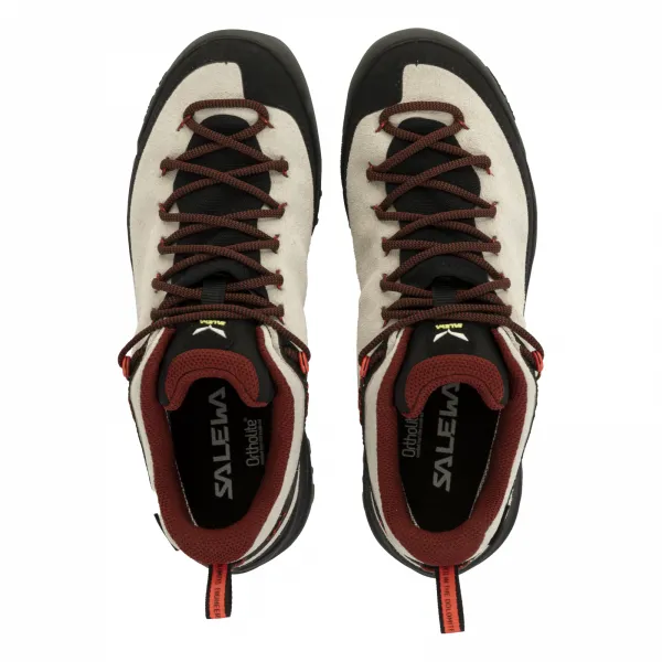 Dámska nízka turistická celokožená obuv SALEWA Wildfire Leather GTX W black fluo coral
