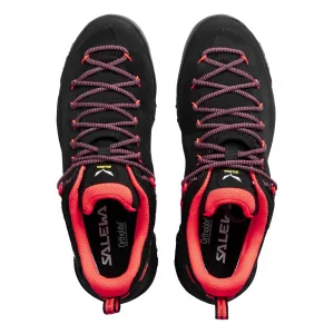 Dámska nízka turistická celokožená obuv SALEWA Wildfire Leather GTX W black fluo coral