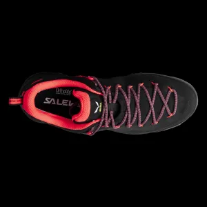 Dámska nízka turistická celokožená obuv SALEWA Wildfire Leather GTX W black fluo coral
