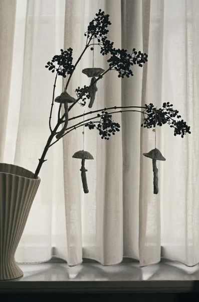 Sada sviatočných dekorácií ferm LIVING Mushroom Ornaments 4-pak