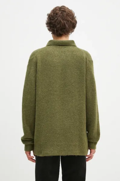 Vlnený sveter Norse Projects Rasmus Relaxed Brushed Polo