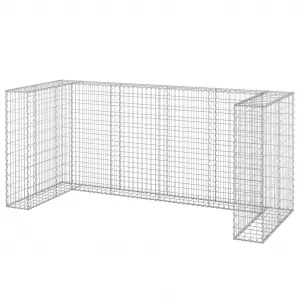 vidaXL Gabiónová stena na odpadkové koše, oceľ 254x100x110 cm