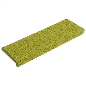 vidaXL Schodové rohože 15 ks 65x21x4 cm zelené s obdĺžnikovým okrajom